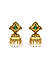 Green Stone Pearls Gold Plated Antique Jhumka Earring