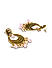 Pink Pearls Gold Plated Floral Antique Chandbali Earring