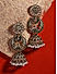 Kundan Silver Plated Oxidised Floral Jhumka Earring