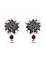 Ruby Silver Plated Oxidised Square Drop Earring