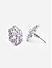 American Diamond Baby Pink Stone Silver Plated Floral Stud Earring