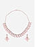 American Diamond Pink Stones Rose Gold Plated Floral Jewellery Set