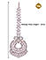 American Diamond Rose Gold Plated Floral Crescent Maangtikka