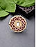 Maroon Kundan Beads Gold Plated Floral Meenakari Ring