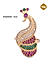 American Diamond Ruby Emerald Gold Plated Peacock Cocktail Ring