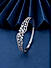 American Diamond Silver Plated Floral Bangle-Style Bracelet