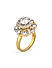American Diamond Gold Plated Floral Ring