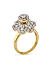 American Diamond Gold Plated Floral Ring