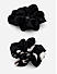 Toniq Set Of 2 Black Solid & White Polka Dot Printed Satin Hair Scrunchie Rubber Band Set For Women