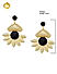 Ethnic Traditional Gold & Black Flower Shaped Drop Earrings For Women