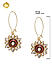 Kundan Blue Red Enamelled Gold Plated Floral Drop Earring