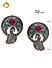 Ruby Emerald Silver Plated Oxidised Peacock Stud Earring