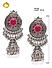 Silver and Pink Shield Jhumki Earring