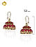 Gold-Toned and Pink Stone-Studded Jhumka Earrings