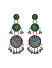 Fida Ethnic Silver Plated Multi Colored Circular Meenakari Earrings Set For Women