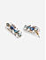 Toniq Lavish Blue Gold Plated Floral Color Stone Studded Fusion Look Alloy Stud Earring For Women 