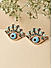 Toniq Lovely Blue Gold Plated Evil Eye CZ Stone Studded Casual Look Alloy Stud Earring For Women 