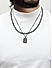The Bro Code Metalic Gun Metal Geometric Fusion Alloy Cable and Curb Chain Layered Necklace For Men 
