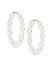 Set of White Pearls Gold Plated Layered Necklace & Hoop Earrings
