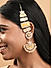Fida Gold Plated Yellow Enamel and Kundan studded Chandbali Kaan Earrings For Wome