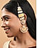 Fida Gold Plated Yellow Enamel and Kundan studded Chandbali Kaan Earrings For Wome
