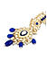 Fida Gold Plated Navy Stone studded  Earrings with Ear Chain For Women