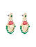 Fida Gold Plated Red & Green Stone Studded Chandbali Earrings For Women