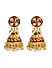 Fida Gold Plated Maroon Enamel and Kundan Jhumka Earrings For Women