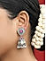 Fida Gold Plated Pink Stone Studded Jhumka Earrings For Women