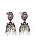 Fida Gold Plated Pink Stone Studded Jhumka Earrings For Women