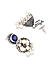 Fida Silver Plated Navy Stone & Pearl Jhumka Earrings For Women