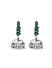 Fida Silver Plated Green stone Studded Glossy Jhumka Earrings For Women