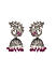 Fida Silver Plated Pink stone Studded Peacock Jhumka Earrings For Women