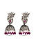 Fida Silver Plated Pink stone Studded Peacock Jhumka Earrings For Women