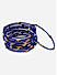 Set Of 12 Navy Blue Stones Gold Plated Silk Thread Bangles