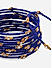Set Of 12 Navy Blue Stones Gold Plated Silk Thread Bangles