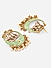 Mint Green Kundan Beads Gold Plated Meenakari Floral Chandbali Earring