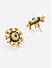Emerald Pearls Gold Plated Temple Stud Earring