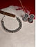 Silver Plated Oxidised Boho Necklace & Eraring Set