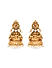 Fida Ethnic Traditional gold Plated Red & Green stone Studded Pearl Lakshmi Jhumka for Women