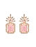 Fida Luxurious Gold Plated American Diamond & Pink Stone Studded Geometric Drop Earrings for Women