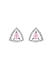 Fida Luxurious Silver Plated American Diamond & Pink Stone Studded  Stud Earrings for Women