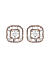 Fida Luxurious Rose Gold Plated American Diamond Square Stud Earrings for Women