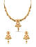 Fida Ethnic Traditional Gold Plated Red and Green Stone Studded Floral Temple Jewelry Set for Women