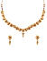 Fida Ethnic Traditional Gold Plated Red Stone Studded Floral Temple Jewelry Set for Women