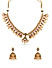 Fida Ethnic Gold Plated Red & Green stone Studded Pearl Guttapusalu Jewelry Set for Women