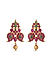 Fida Ethnic Traditional Gold Plated Red & Green stone Studded Paisley Jewelry Set for Women