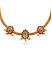 Fida Ethnic Traditional Gold Plated Red & Green stone Studded Triple Leaf Jewelry Set for Women
