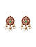 Fida Ethnic Traditional Gold Plated Red & Green stone Studded Triple Leaf Jewelry Set for Women