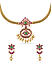 Fida Ethnic Gold Plated Red & Green stone Studded Classic Pendant Choker Jewelry Set for Women
